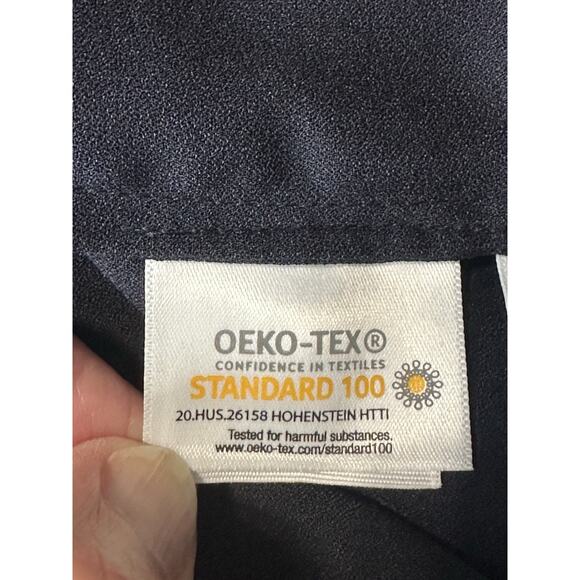 Lands' End Women's 24W Navy Blue 100% Polyester Short Sleeves Hidden Buttons - Picture 11 of 16